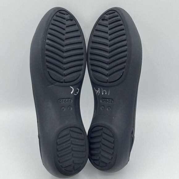 Crocs Womens Kadee Ballet Flats Size 8 US Black Slip On Shoes Comfort - Picture 6 of 8